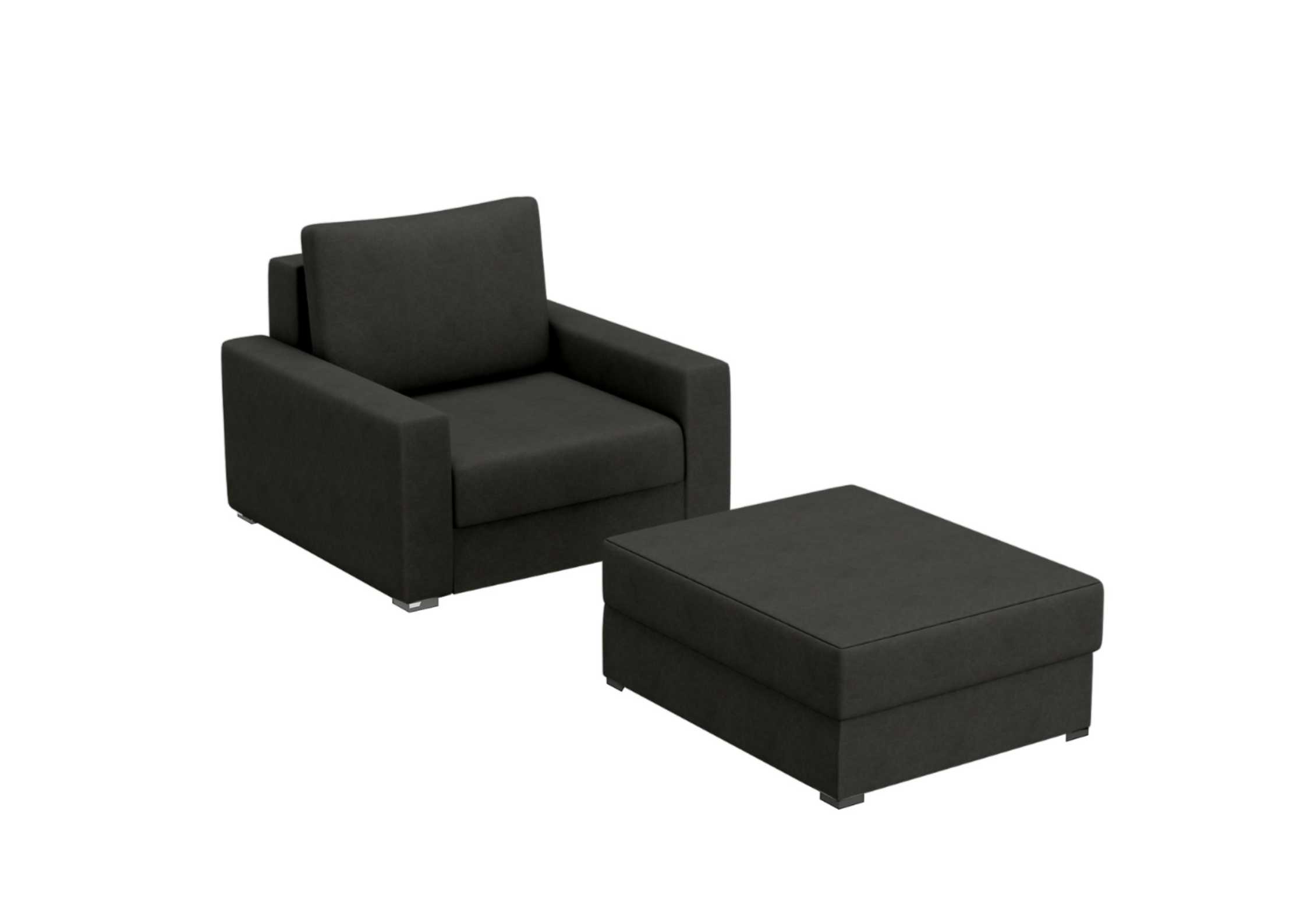 Czarny fotel rozkładany Arlo